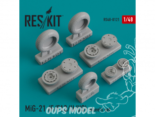 ResKit kit d'amelioration helico RS48-0121 Ensemble de roues MiG-21 (F/F13/U/US) 1/48