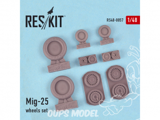 ResKit kit d'amelioration Avion RS48-0057 Ensemble de roues Mig-25 1/48
