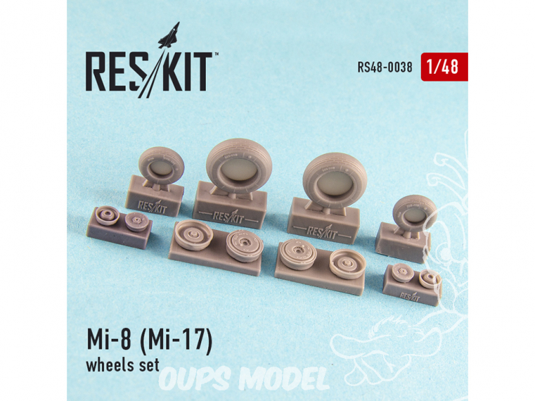 ResKit kit d'amelioration Helico RS48-0038 Ensemble de roues Mi-8 (Mi-17) 1/48