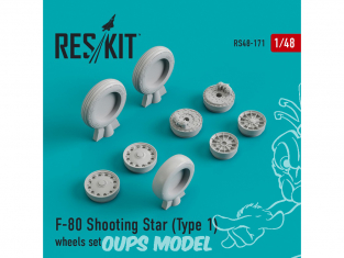 ResKit kit d'amelioration Helico RS48-0171 Ensemble de roues F-80 Shooting Star (Type 1) 1/48