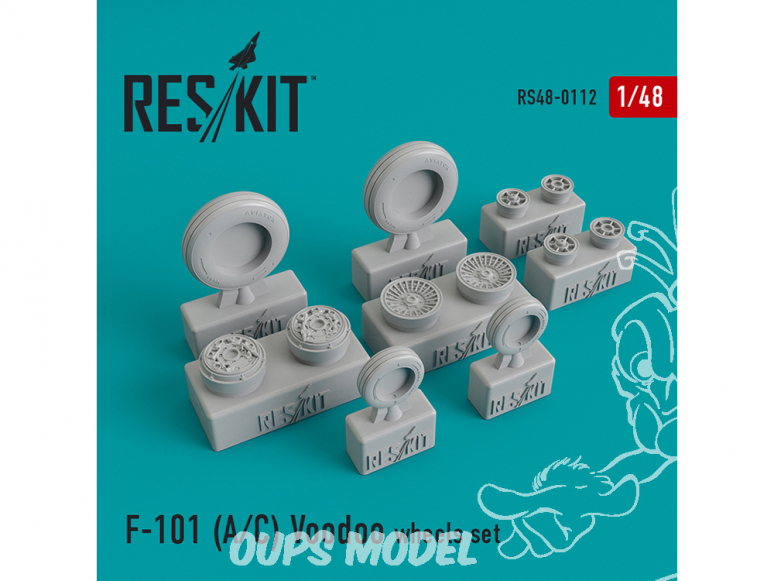 ResKit kit d'amelioration Helico RS48-0112 Ensemble de roues F-101 (A/C) Voodoo 1/48