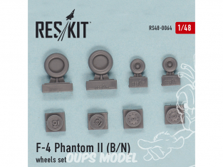 ResKit kit d'amelioration Helico RS48-0064 Ensemble de roues F-4 Phantom II (B, N) 1/48