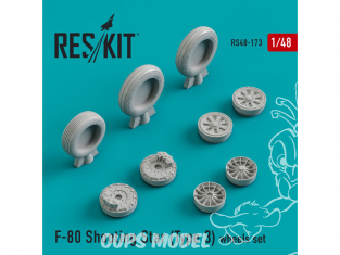 ResKit kit d'amelioration Helico RS48-0173 Ensemble de roues F-80 Shooting Star (Type 3) 1/48