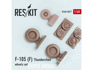 ResKit kit d'amelioration Avion RS48-0077 Ensemble de roues Republic F-105 (F) 1/48