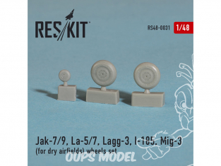 ResKit kit d'amelioration Avion RS48-0031 Ensemble de roues Yak-7/9, La-5/7, Lagg-3, I-185, Mig-3 1/48