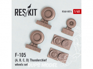 ResKit kit d'amelioration avion RS48-0076 Ensemble de roues F-105 (A, B, C, D) Thunderchief 1/48