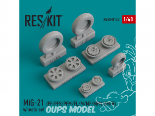 ResKit kit d'amelioration avion RS48-0122 Ensemble de roues MiG-21 (PF/PFS/PFM/FL/M/MF/MFN/SM/R) 1/48