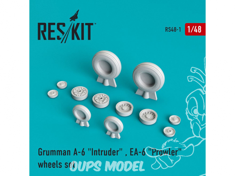 ResKit kit d'amelioration avion RS48-0001 Ensemble de roues A-6 Intruder / EA-6 "Prowler" 1/48