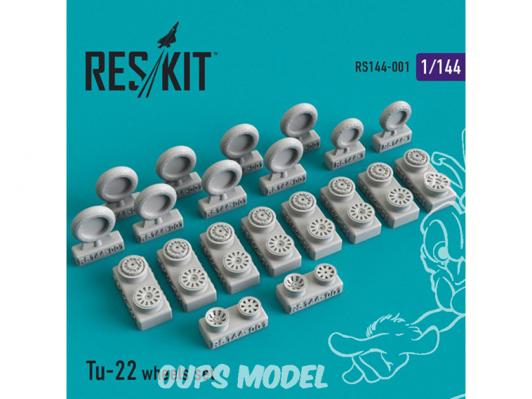 ResKit kit d'amelioration Avion RS144-001 Ensemble de roues TU-22 1/144