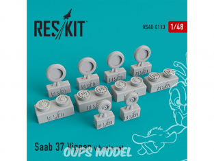 ResKit kit d'amelioration avion RS48-0113 Ensemble de roues Saab 37 Viggen 1/48