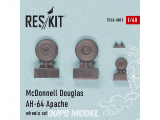 ResKit kit d'amelioration Helico RS48-0081 Ensemble de roues McDonnell Douglas AH-64 Apache 1/48