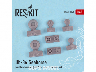 ResKit kit d'amelioration Helico RS48-0054 Ensemble de roues Uh-34 Seahorse / westland wessex (NAVY Version) 1/48