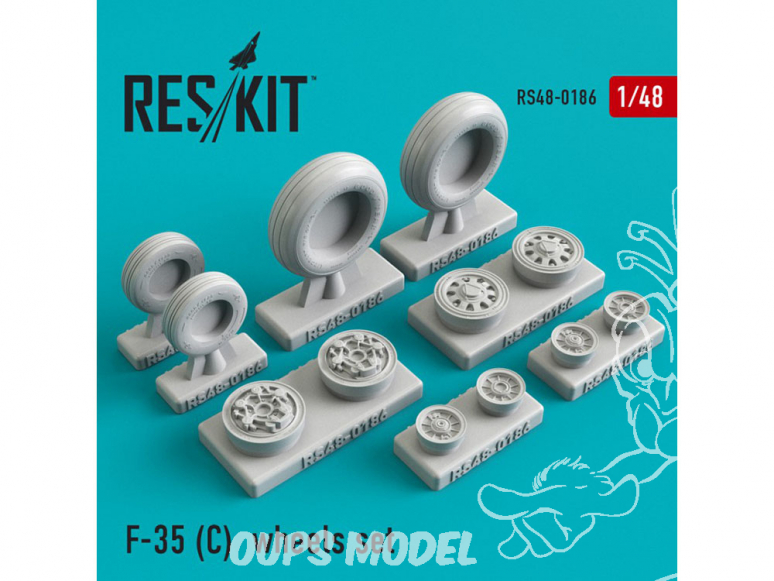 ResKit kit d'amelioration Avion RS48-0186 Ensemble de roues F-35 (C) 1/48