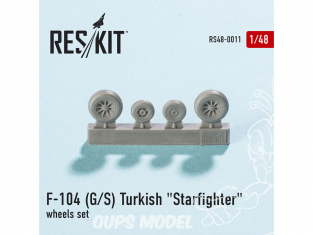 ResKit kit d'amelioration Avion RS48-0011 Ensemble de roues F-104 (G/S) Turkish "Starfighter" 1/48