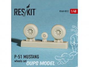 ResKit kit d'amelioration Avion RS48-0012 Ensemble de roues P-51 MUSTANG 1/48