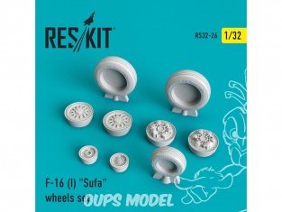 ResKit kit d'amelioration Avion RS32-0026 Ensemble de roues F-16 (I) "Sufa" 1/48