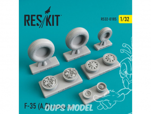 ResKit kit d'amelioration Avion RS32-0185 Ensemble de roues F-35 (A,B) 1/48