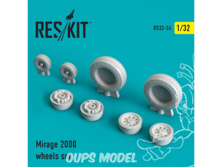 ResKit kit d'amelioration Avion RS32-0034 Ensemble de roues Mirage 2000 1/48