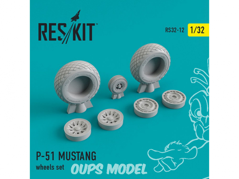 ResKit kit d'amelioration Avion RS32-0012 Ensemble de roues P-51 MUSTANG 1/48