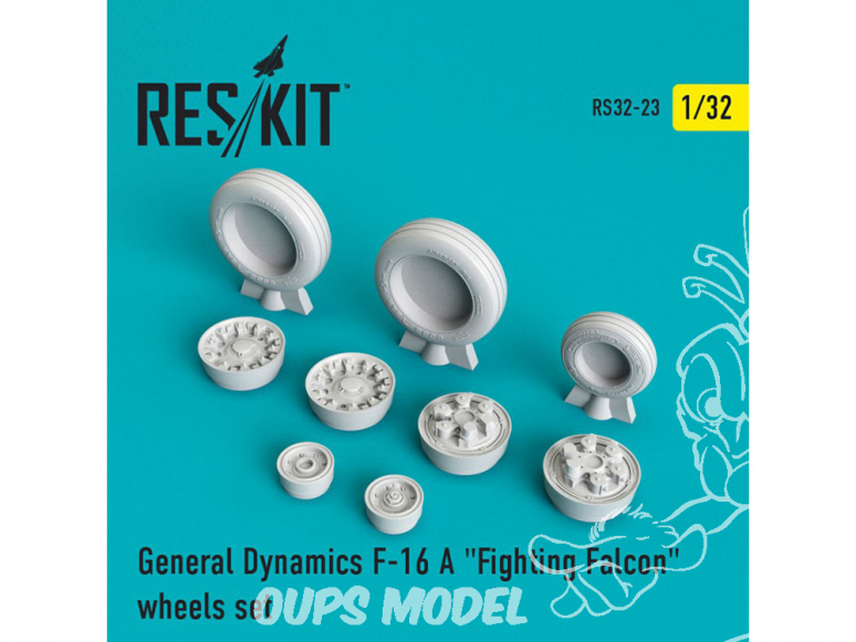 ResKit kit d'amelioration Avion RS32-0023 Ensemble de roues F-16 (A) "Fighting Falcon" 1/48