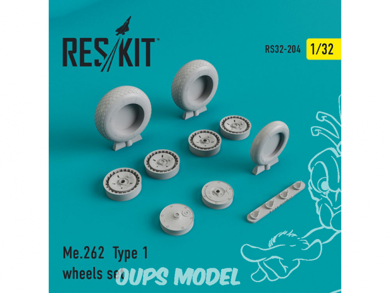 ResKit kit d'amelioration Avion RS32-0204 Ensemble de roues Me.262 Type 1 1/48