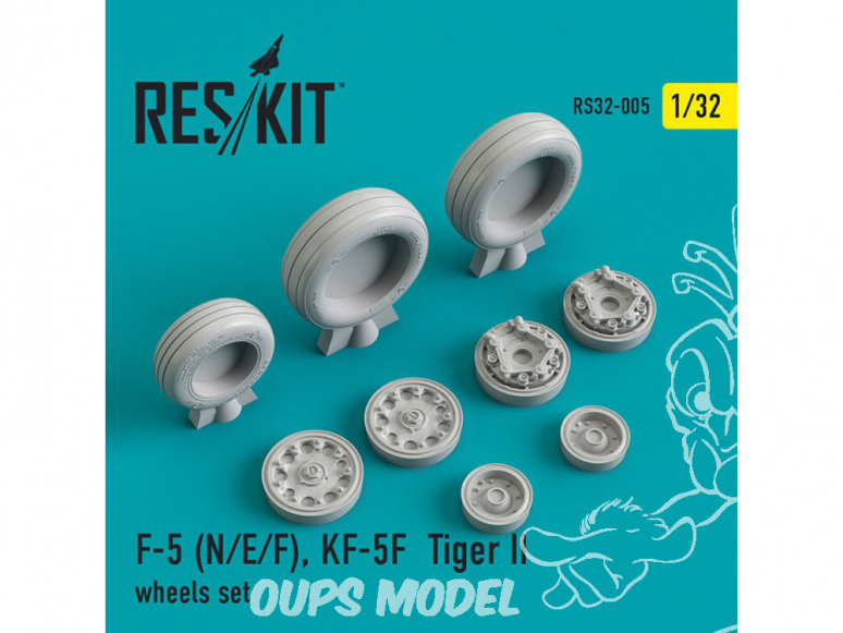 ResKit kit d'amelioration Avion RS32-0005 Ensemble de roues F-5 (N/E/F), KF-5F Tiger II 1/48