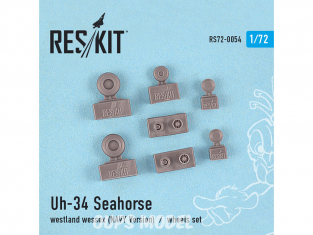 ResKit kit d'amelioration Helico RS72-0054 Ensemble de roues Uh-34 Seahorse / westland wessex (NAVY Version) 1/72