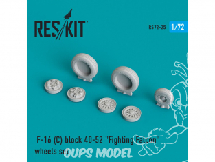 ResKit kit d'amelioration Avion RS72-0025 Ensemble de roues F-16 (C) block 40-52 "Fighting Falcon" 1/72