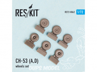 ResKit kit d'amelioration Helico RS72-0062 Ensemble de roues Sikorsky CH-53 (A,D) 1/72