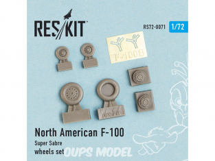 ResKit kit d'amelioration Avion RS72-0071 Ensemble de roues North American F-100 Super Sabre 1/72