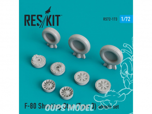 ResKit kit d'amelioration Helico RS72-0173 Ensemble de roues F-80 Shooting Star (Type 3) 1/72