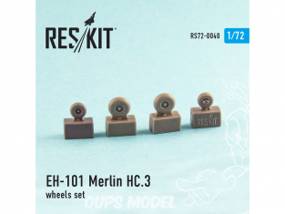 ResKit kit d'amelioration Helico RS72-0040 Ensemble de roues EH-101 Merlin HMA.1 only England (FAA) 1/72