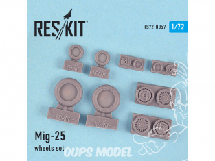 ResKit kit d'amelioration avion RS72-0057 Ensemble de roues Mig-25 1/72