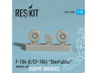 ResKit kit d'amelioration avion RS72-0009 Ensemble de roues F-104 (E) CF-104 "Starfighter" 1/72