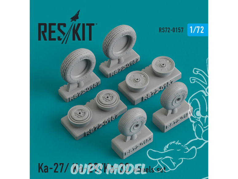 ResKit kit d'amelioration Helico RS72-0157 Ensemble de roues Ka-27/Ka- 29/Ka-32 1/72