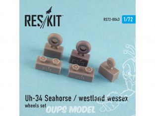 ResKit kit d'amelioration Helico RS72-0043 Ensemble de roues Uh-34 Seahorse / Westland Wessex (toutes les versions) 1/72