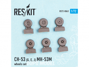 ResKit kit d'amelioration Helico RS72-0063 Ensemble de roues ECH-53 (G, E, J) MH-53M 1/72