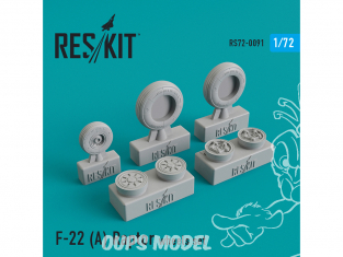 ResKit kit d'amelioration Avion RS72-0091 Ensemble de roues F-22 (A) Raptor 1/72