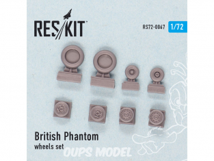 ResKit kit d'amelioration Avion RS72-0067 Ensemble de roues British Phantom 1/72