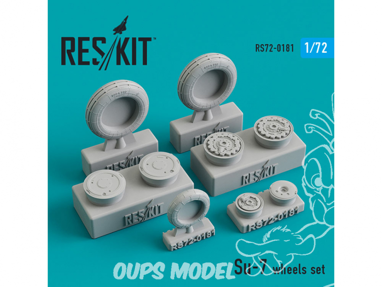 ResKit kit d'amelioration Avion RS72-0181 Ensemble de roues Su-7 1/72