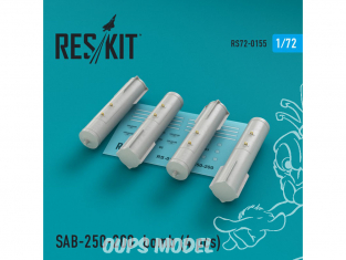 ResKit kit d'amelioration avion RS72-0155 SAB-250-200 bombes (4 pcs) 1/72