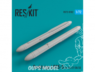 ResKit kit d'amelioration avion RS72-0182 Nacelle de brouillage Sorbtsiya L005-S for Su-27/30/33 (2 pcs) 1/72