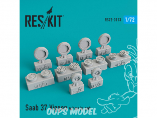 ResKit kit d'amelioration Avion RS72-0113 Ensemble de roues Saab 37 Viggen 1/72