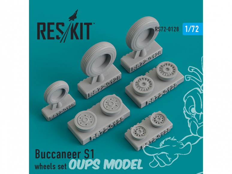 ResKit kit d'amelioration Avion RS72-0128 Ensemble de roues Buccaneer S1 1/72