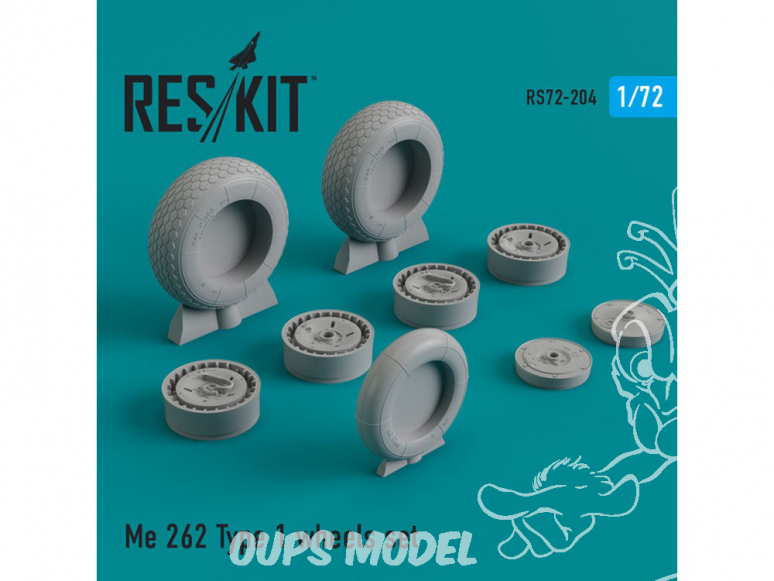 ResKit kit d'amelioration Avion RS72-0204 Ensemble de roues Me.262 Type 1 1/72
