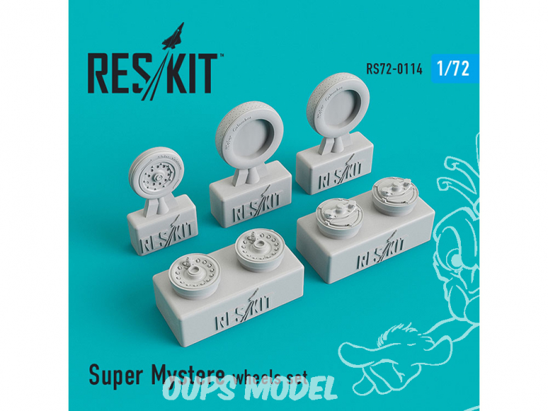 ResKit kit d'amelioration Avion RS72-0114 Ensemble de roues Super Mystere 1/72