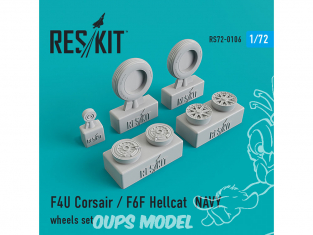 ResKit kit d'amelioration Avion RS72-0106 Ensemble de roues F4U Corsair / F6F Hellcat NAVY 1/72