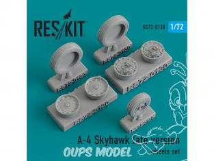 ResKit kit d'amelioration Avion RS72-0130 Ensemble de roues A-4 Skyhawk late version 1/72