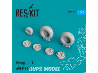 ResKit kit d'amelioration Avion RS72-0027 Ensemble de roues Mirage III (A) 1/72