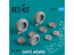 ResKit kit d'amelioration Avion RS72-0205 Ensemble de roues Me.262 Type 2 1/72